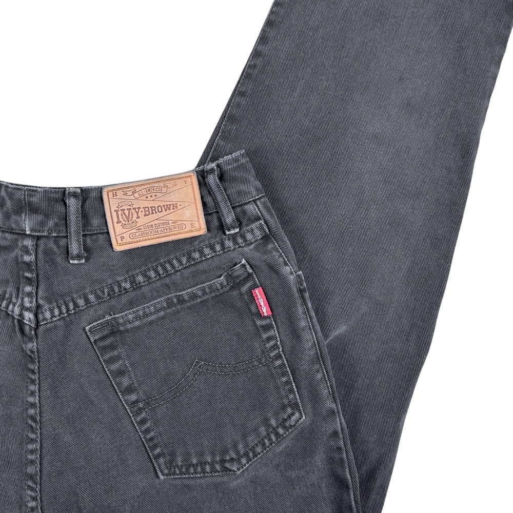 Vintage Ivy Brown‎ Women's 8 High Waist Jeans Tapered Leg Black Denim Casual